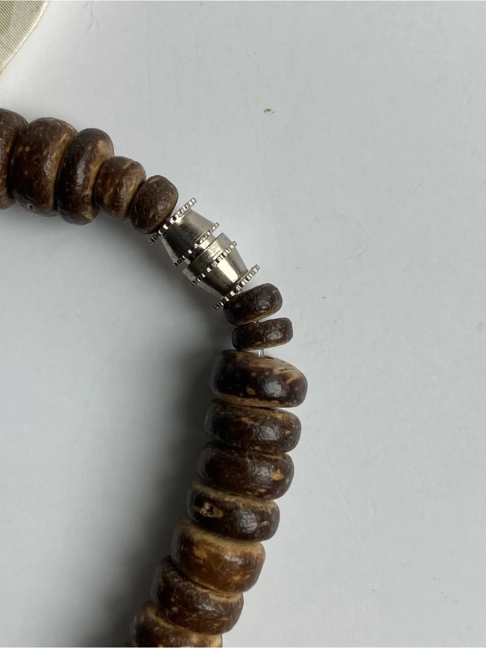 Coconut Shell Beaded Necklace New NWT Unisex Natural Boho Tropical 17.5” Brown